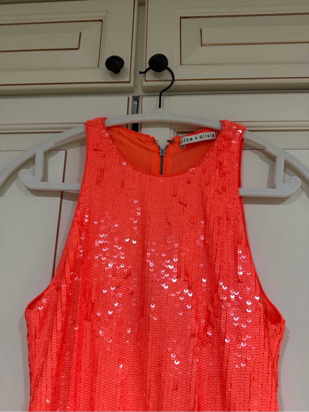 Alice + Olivia Cara Sequin Mesh Cut Out Mini Dress - Picture 5 of 8